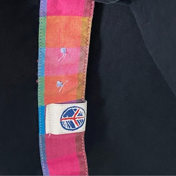 John Lennon Button Up Shirt Sz Large Cotton Black Contrast Collar and Cuff - Picture 5 of 12